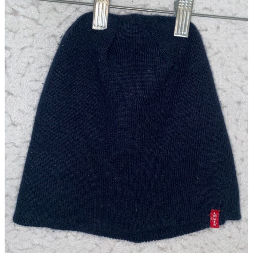 Levis Beanie Mens Black knit Hat winter Acrylic One size Logo